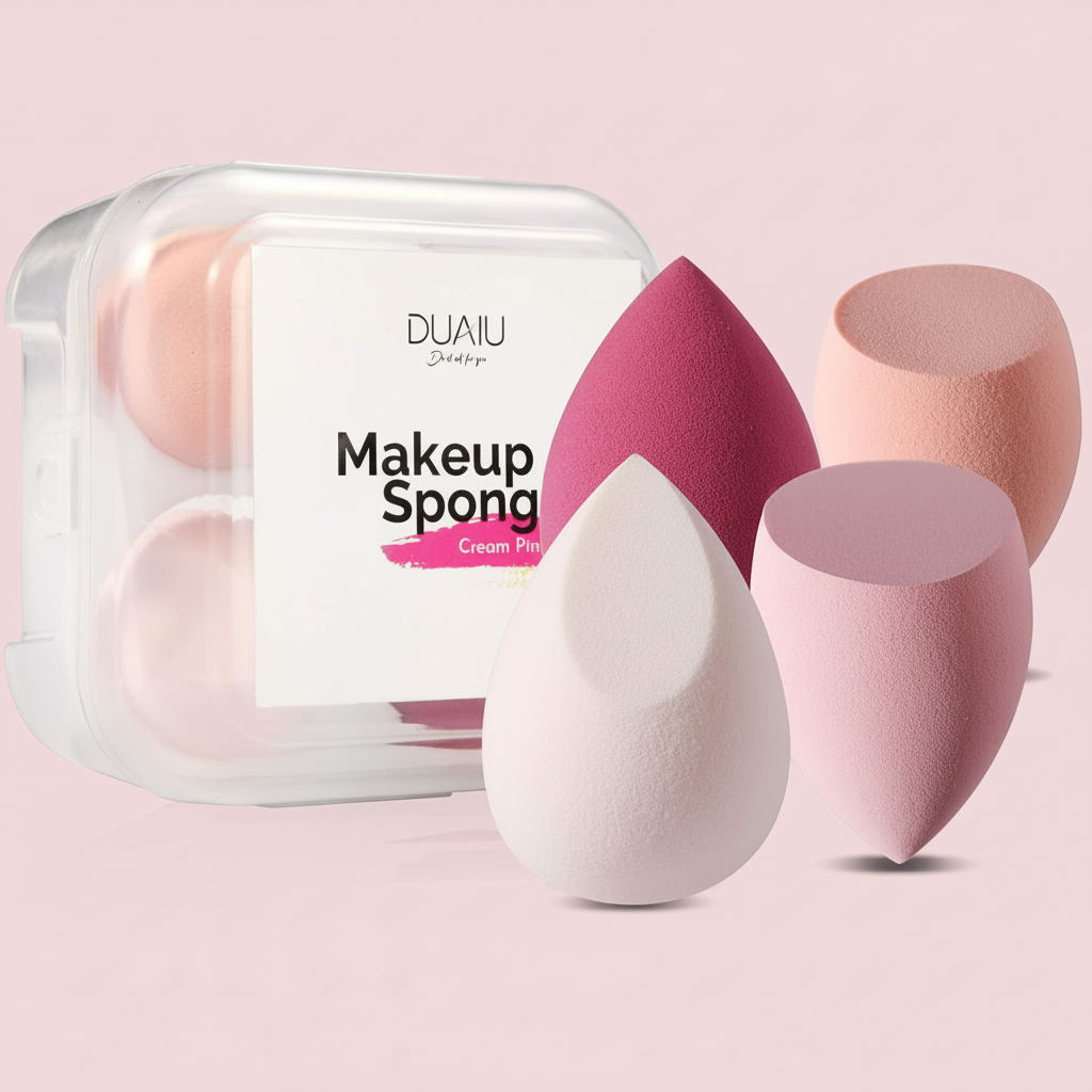 DUAIU 4-Piece Macaron Beauty Sponge Set