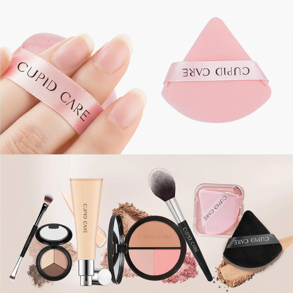 CUPID CARE 6+2 Triangular Powder Puff Set.