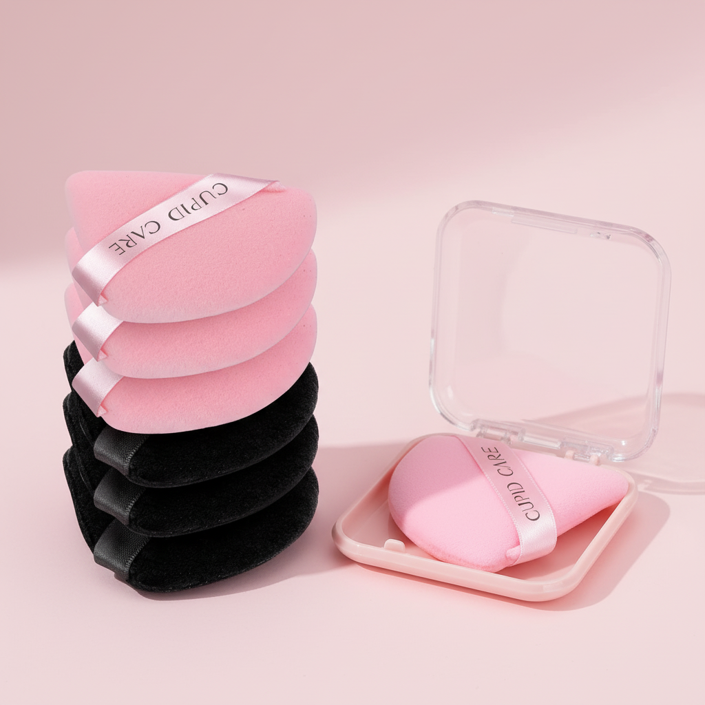CUPID CARE 6+2 Triangular Powder Puff Set.